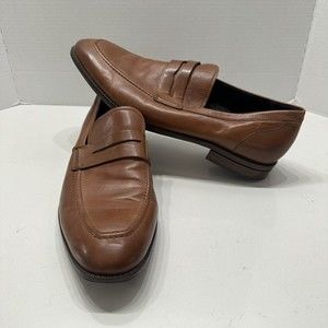 Cole Haan Warner Grand Men 13 M Leather Penny Loafer British Tan Dress Shoe